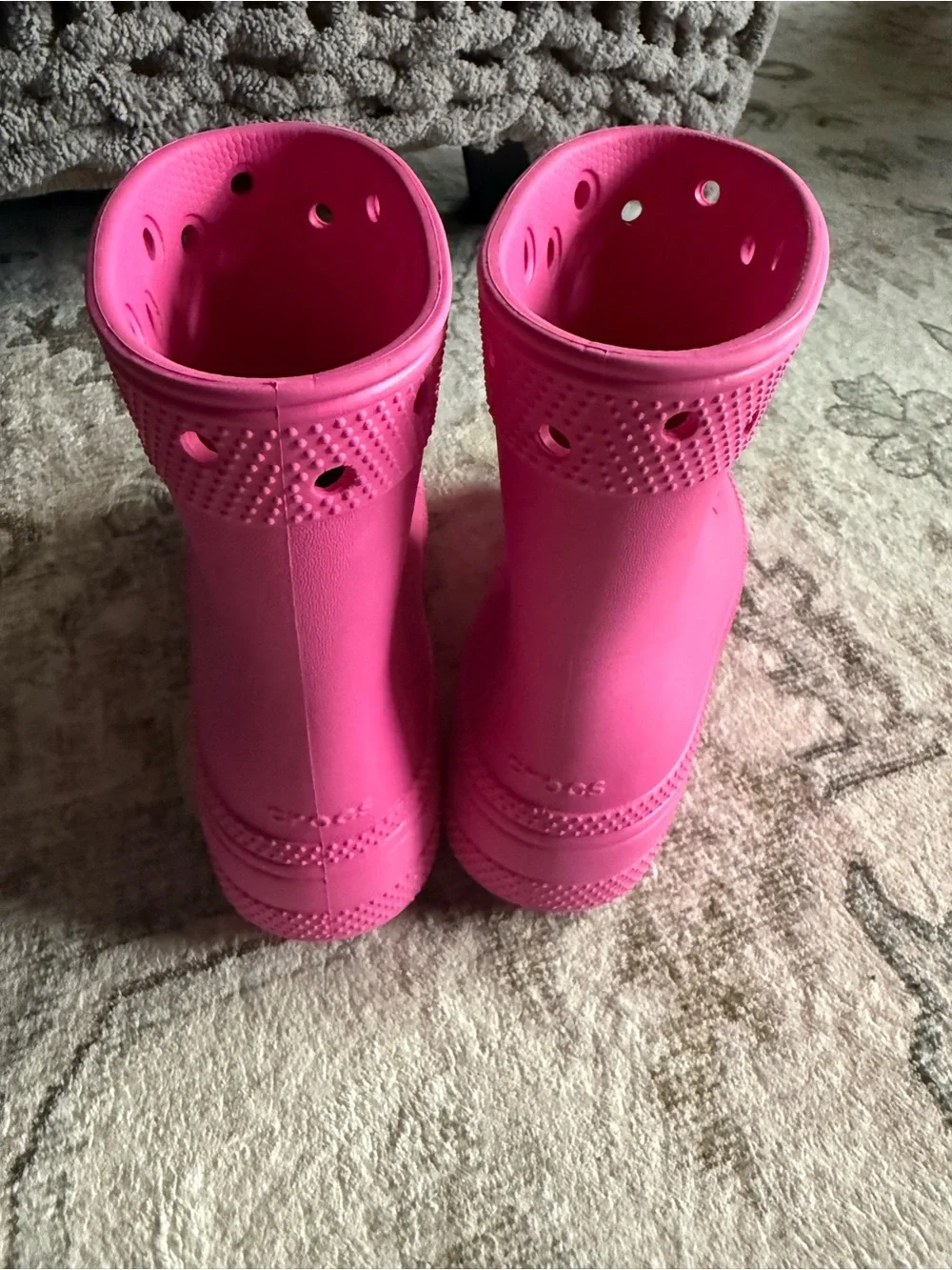 CROCS Kids Hot Pink Waterproof Rain Boots